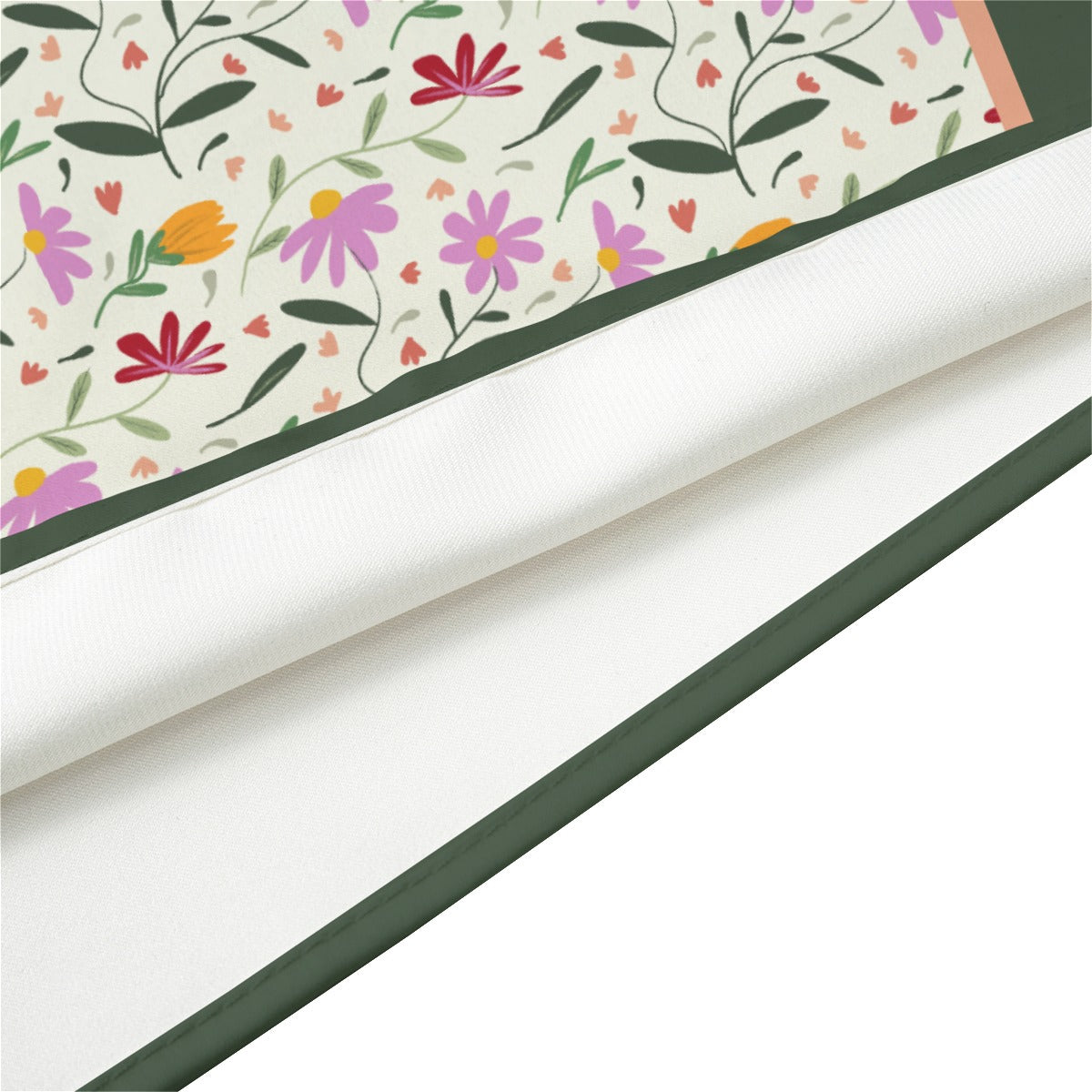 Botanical Off-White Silk Scarf. Pattern hand-painted by the Designer Maria Alejandra Echenique