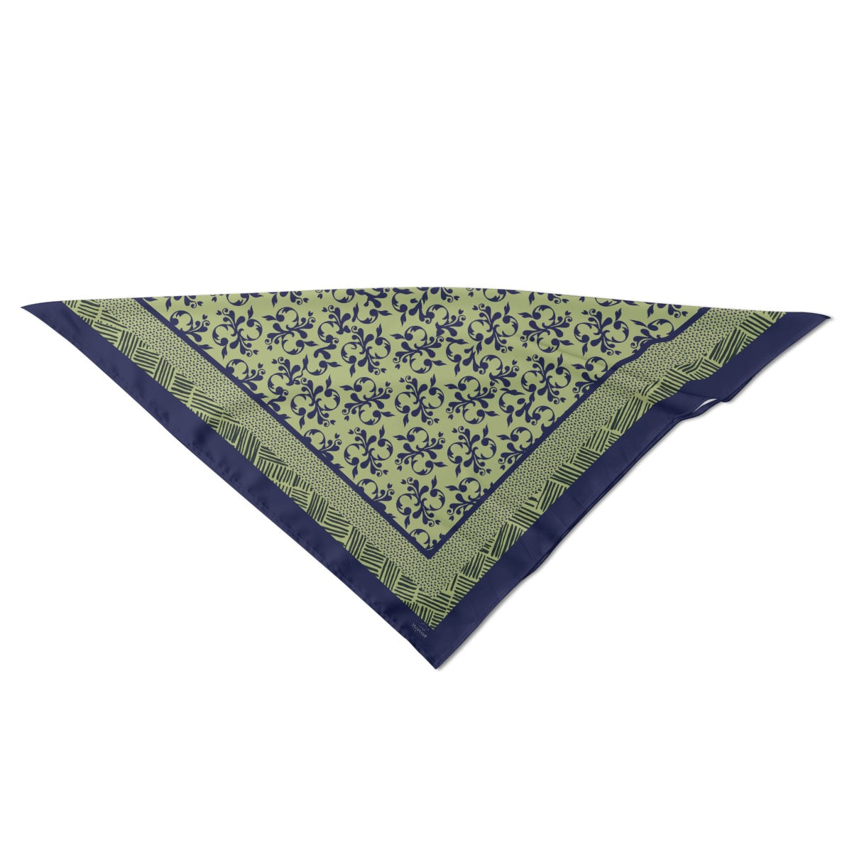 Caracas Collection Green & Blue Silk Bandana. Design hand-painted by the Designer Maria Alejandra Ec