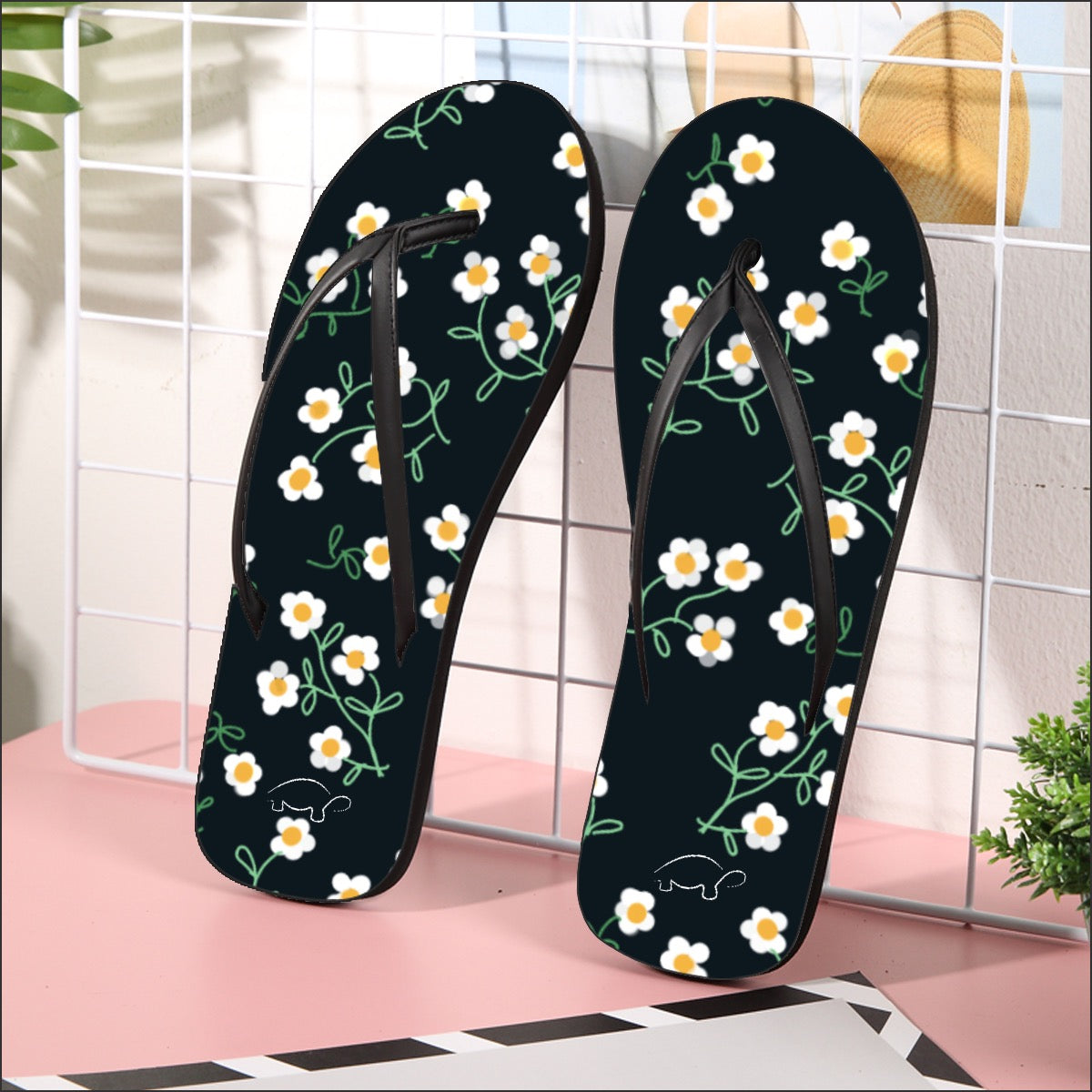 Super Bloom Collection Women's Flip Flops. Pattern hand-painted by the Designer Maria Alejandra Echenique