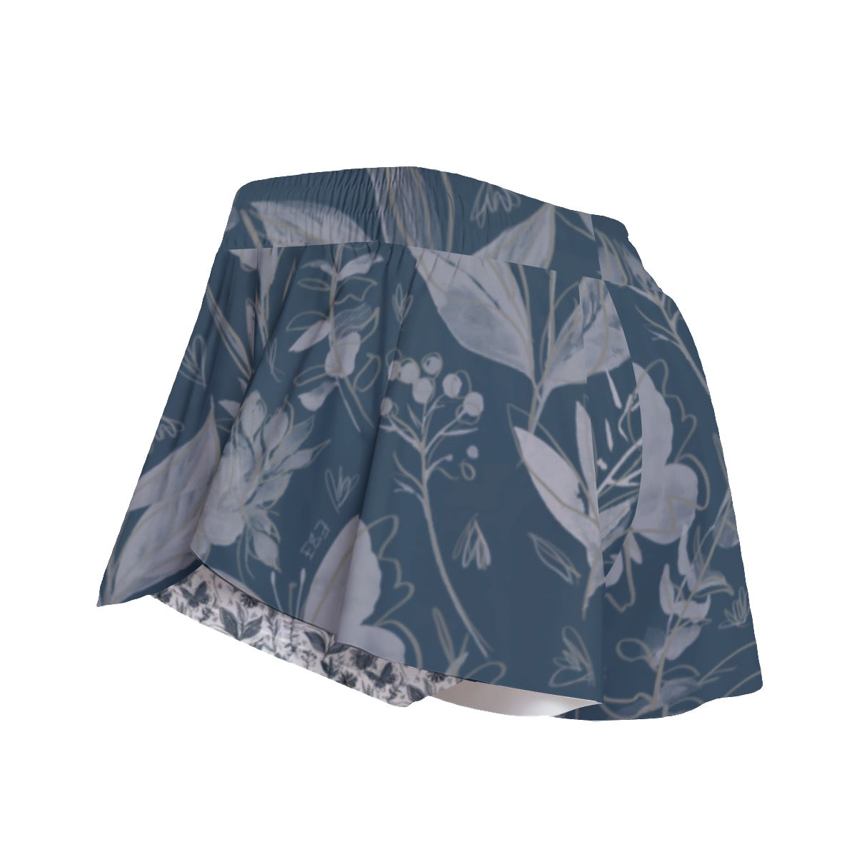 Watercolor Blue Sport Skorts With Pocket. Houston Collection. √