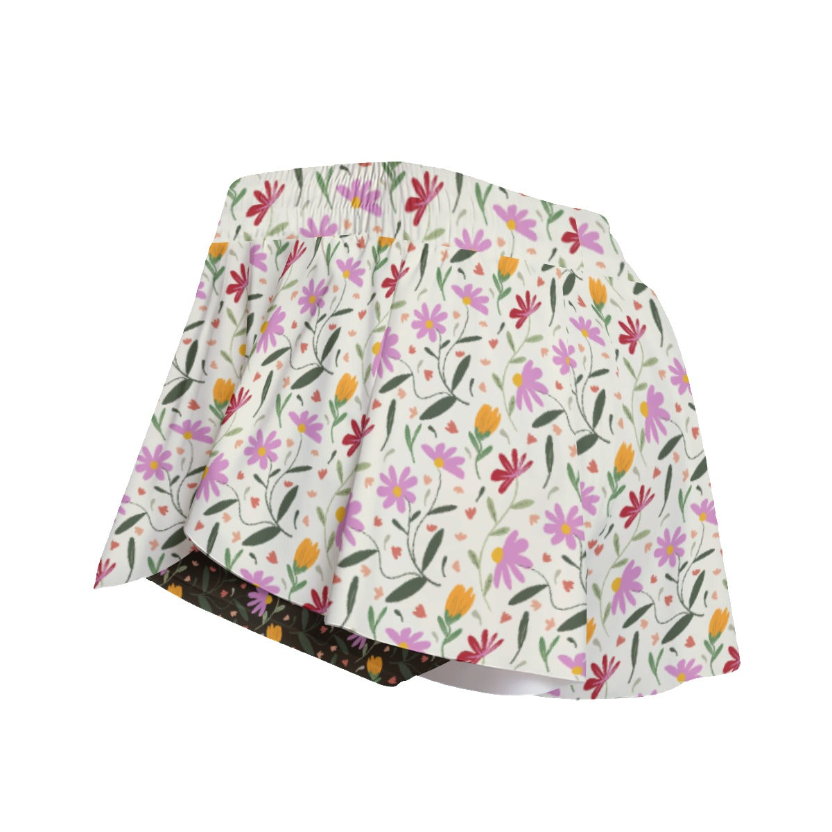 Botanical Women's Sport Skirts With Pocket. Pattern hand-painted by the Designer Maria Alejandra Echenique