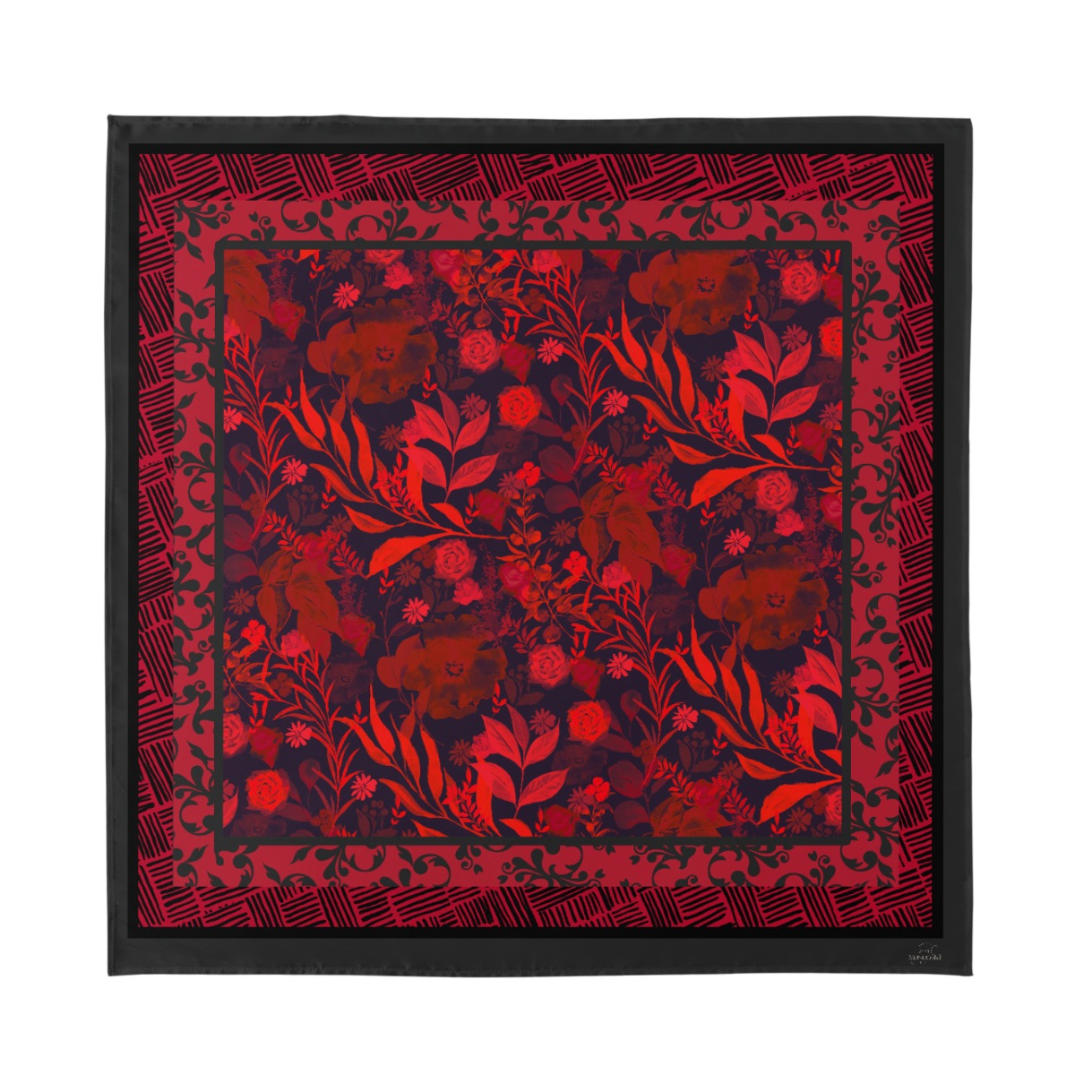 Red Silk Bandana. Cover up. Pareo. Caracas Collection