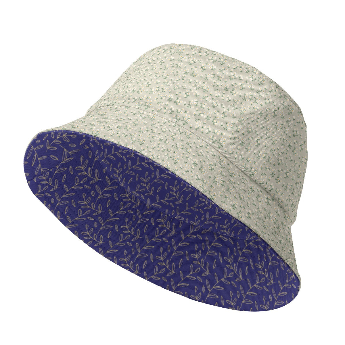 Super Bloom Collection Double-Side Fisherman Hat. Pattern hand-painted by the Designer Maria Alejandra Echenique