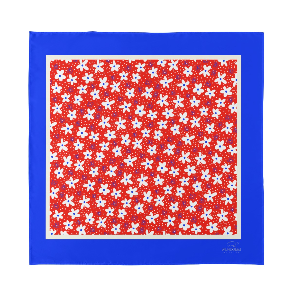 American inspired Silk Scarf. Design hand-painted by the Designer Maria Alejandra Echenique