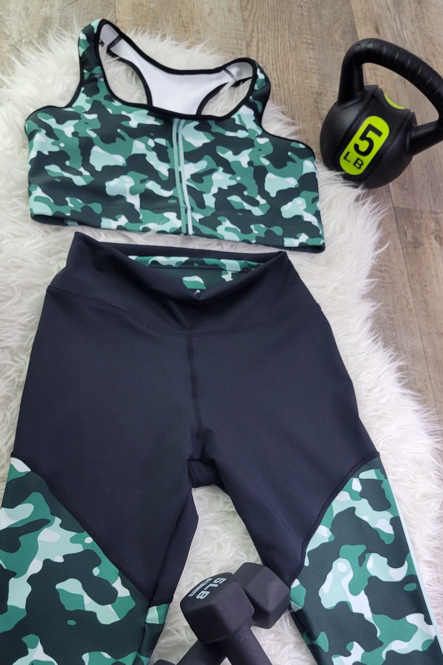 Green Camo Sports bra