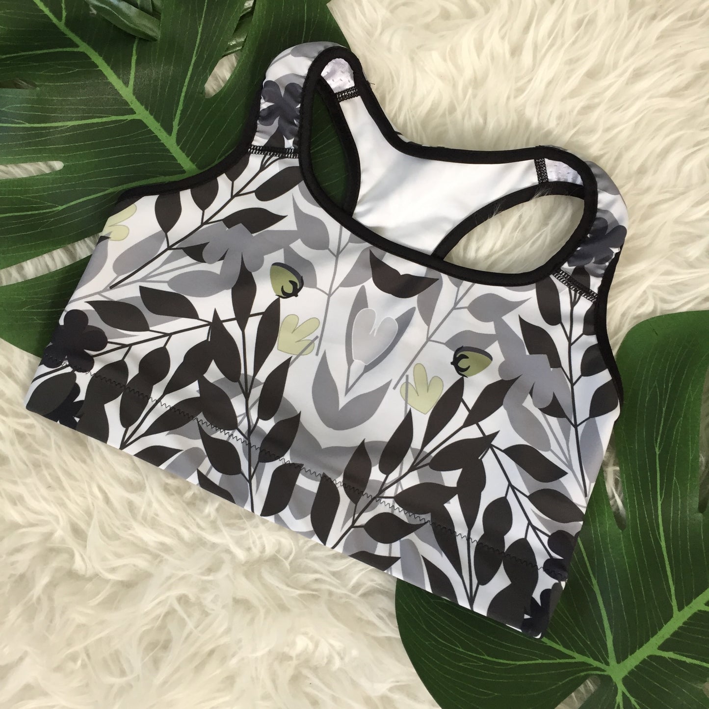 Gray Flowers Sports bra - 1977 Collection