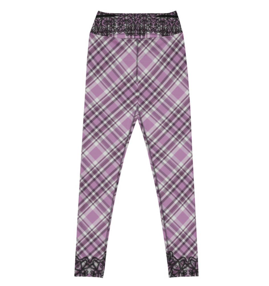 Pink Plaid Yoga Leggings