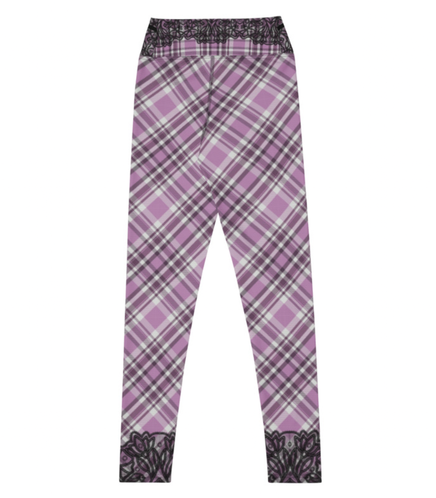 Pink Plaid Yoga Leggings