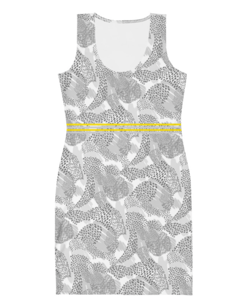 Grey & Yellow Paisley Dress