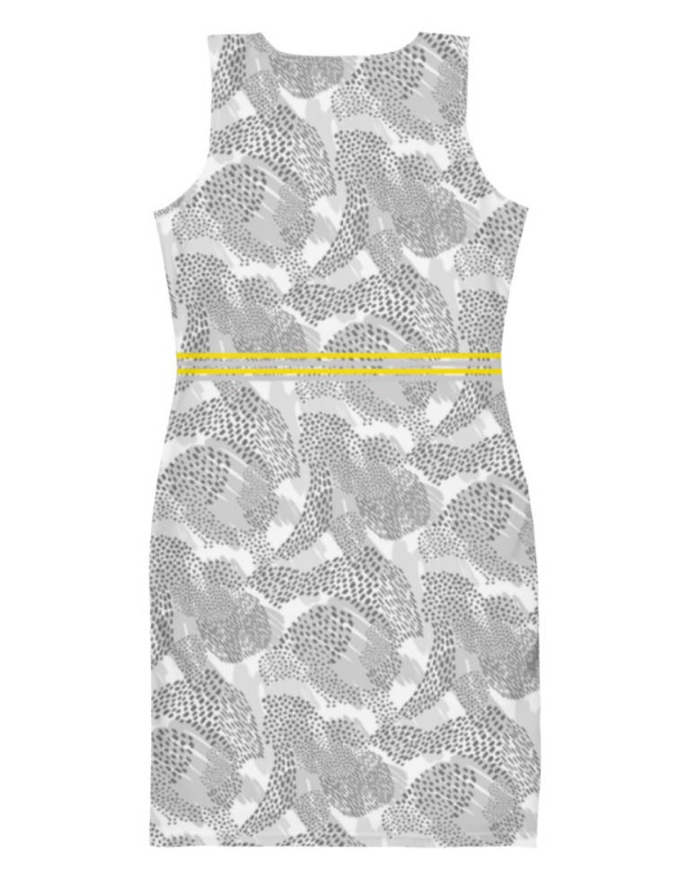 Grey & Yellow Paisley Dress