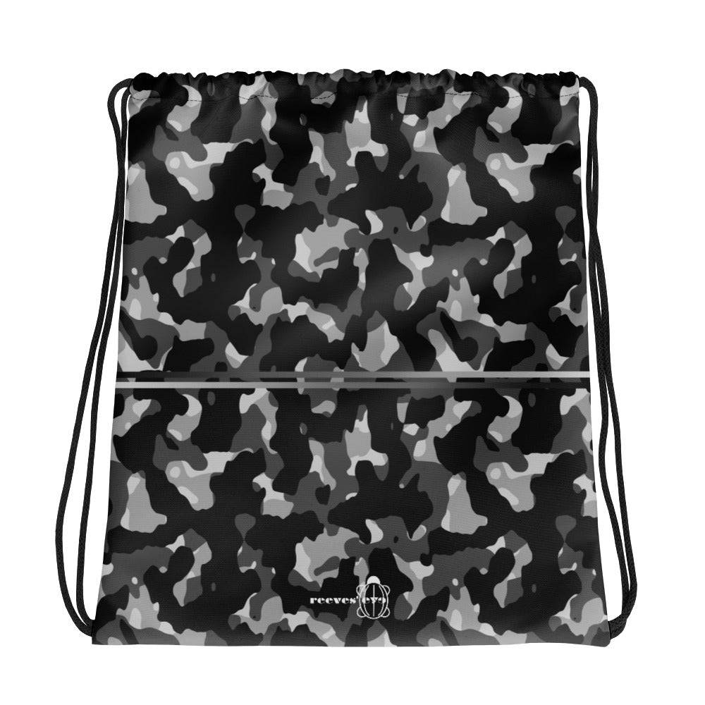 Black Camo Drawstring bag