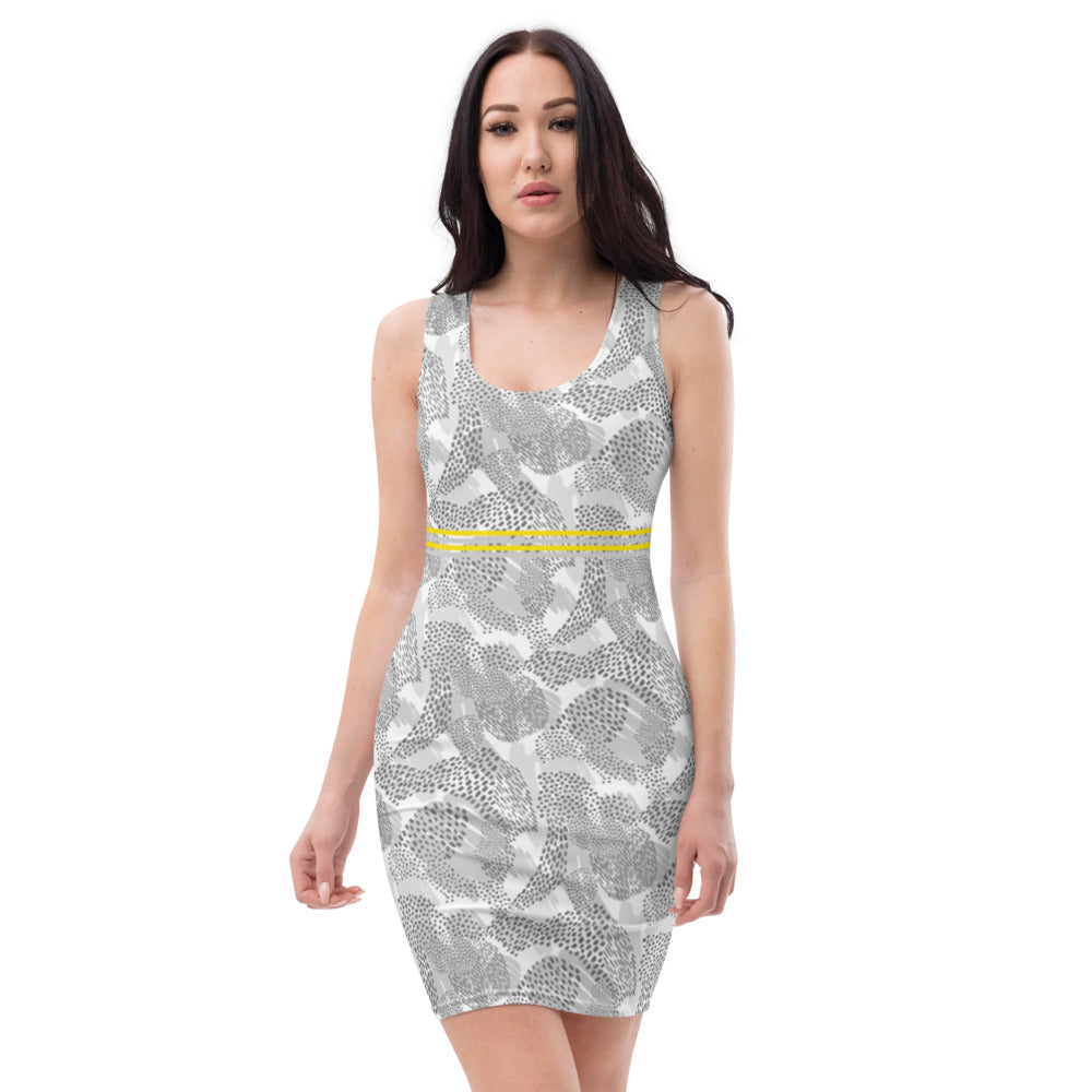 Grey & Yellow Paisley Dress