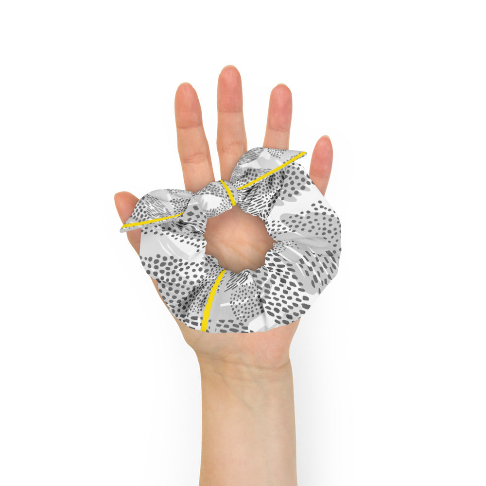 Grey & Yellow Paisley Scrunchie