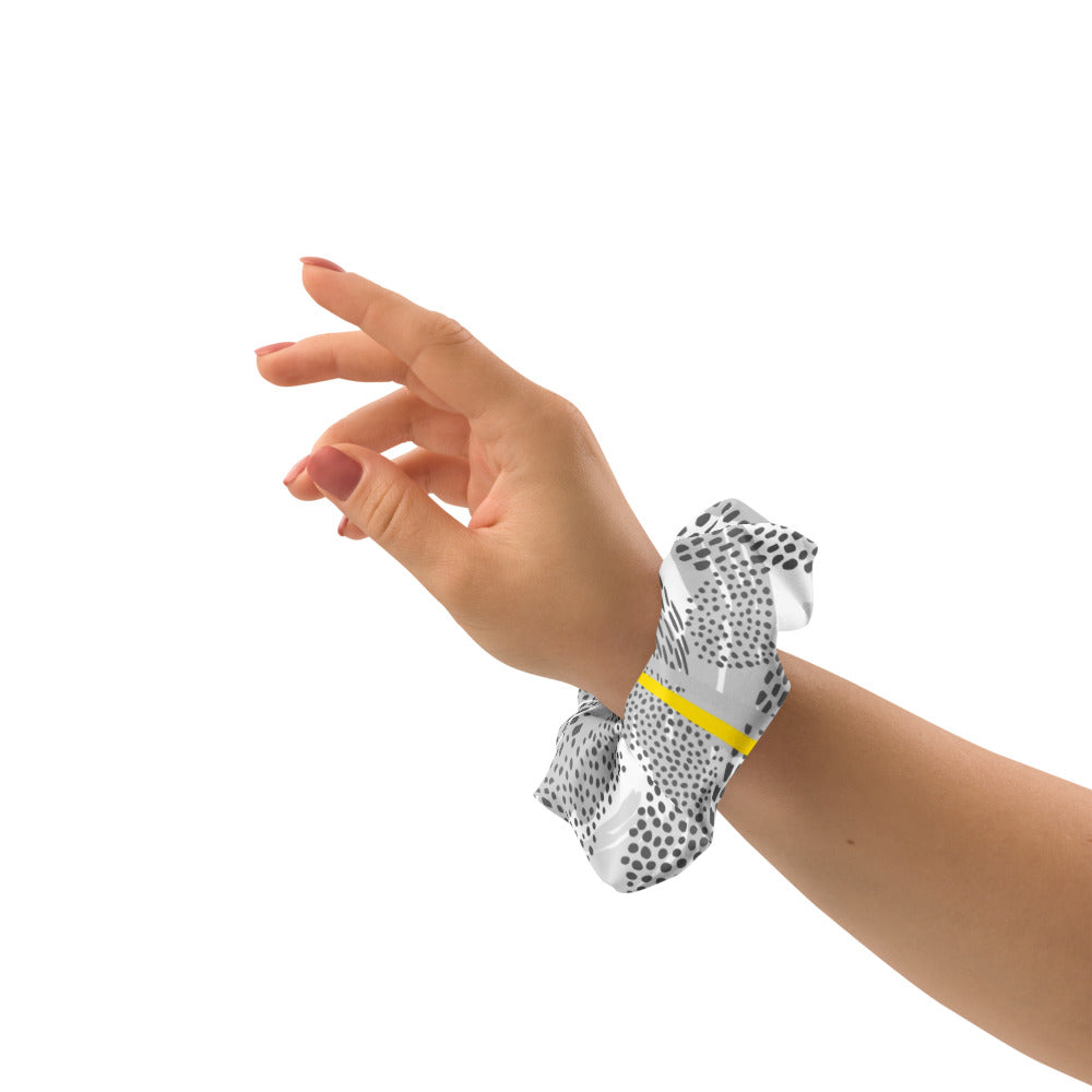 Grey & Yellow Paisley Scrunchie
