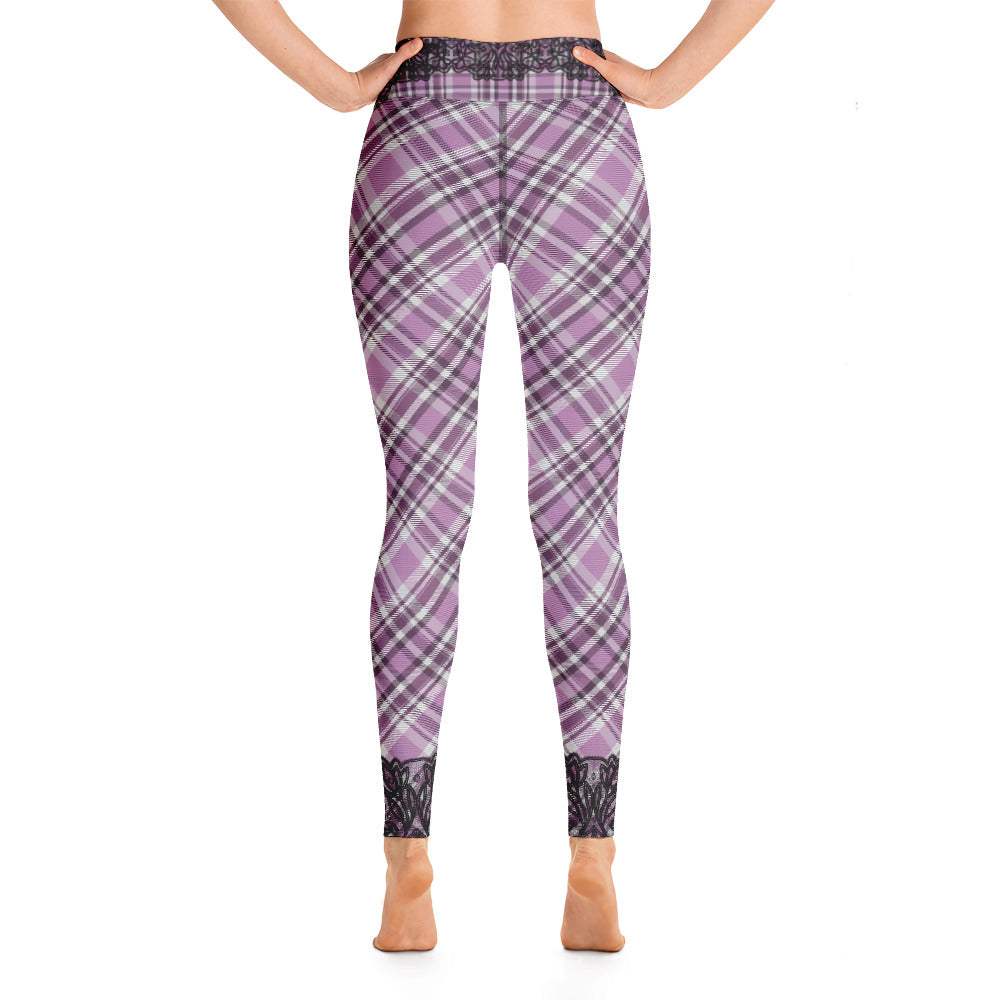 Pink Plaid Yoga Leggings
