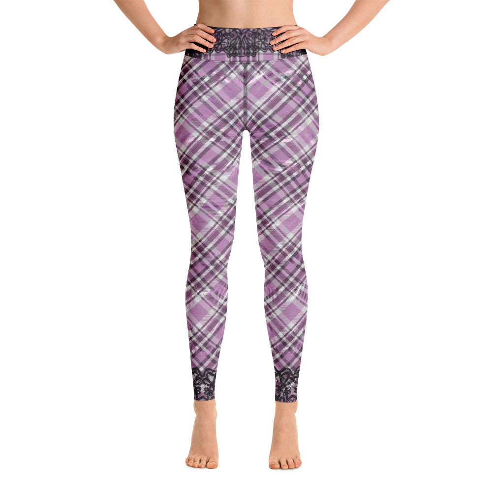 Pink Plaid Yoga Leggings