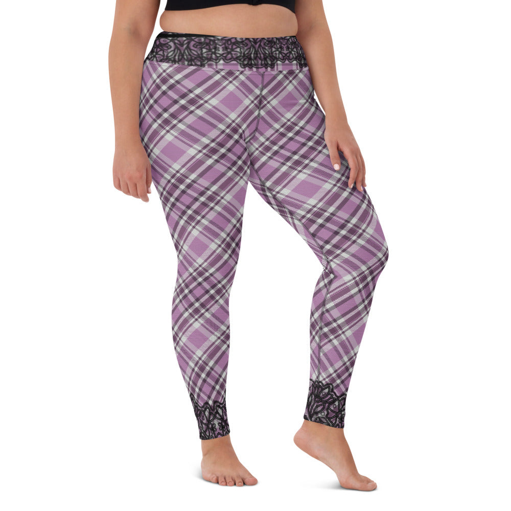 Pink Plaid Yoga Leggings