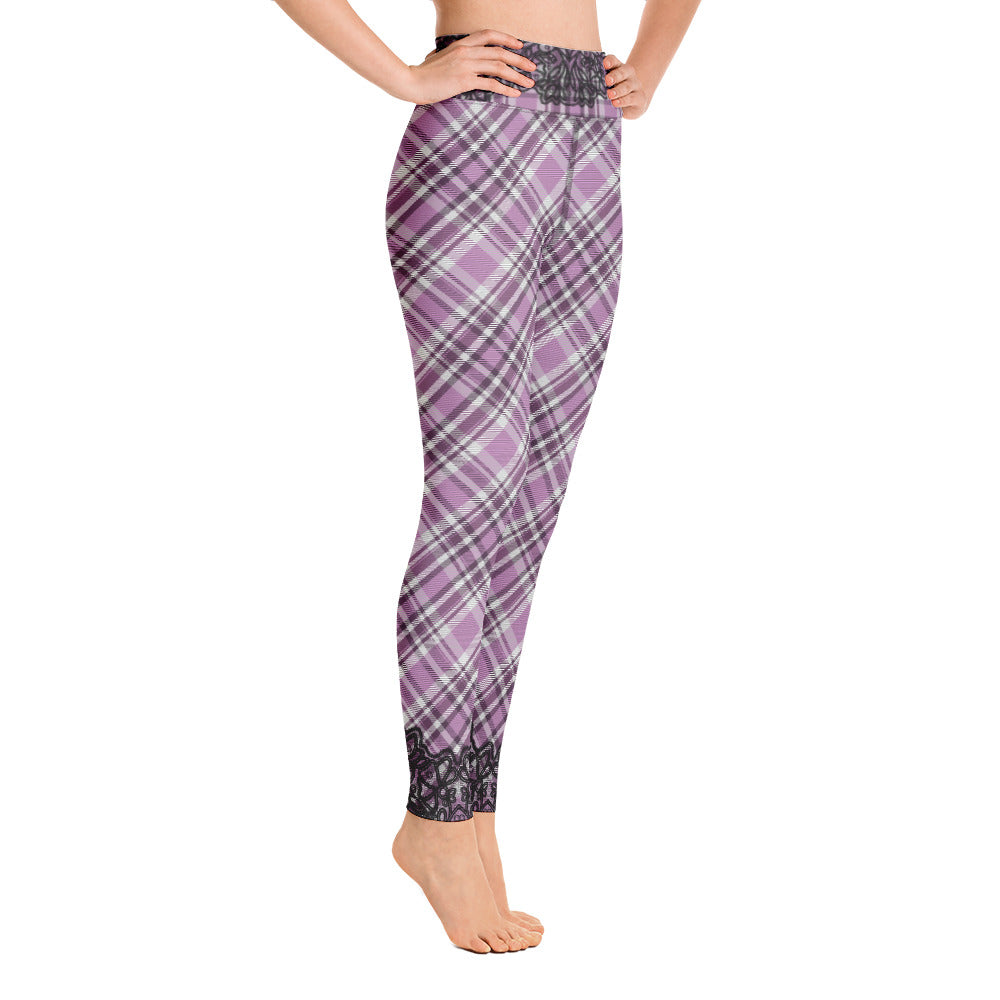 Pink Plaid Yoga Leggings
