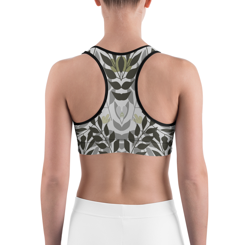 Gray Flowers Sports bra - 1977 Collection