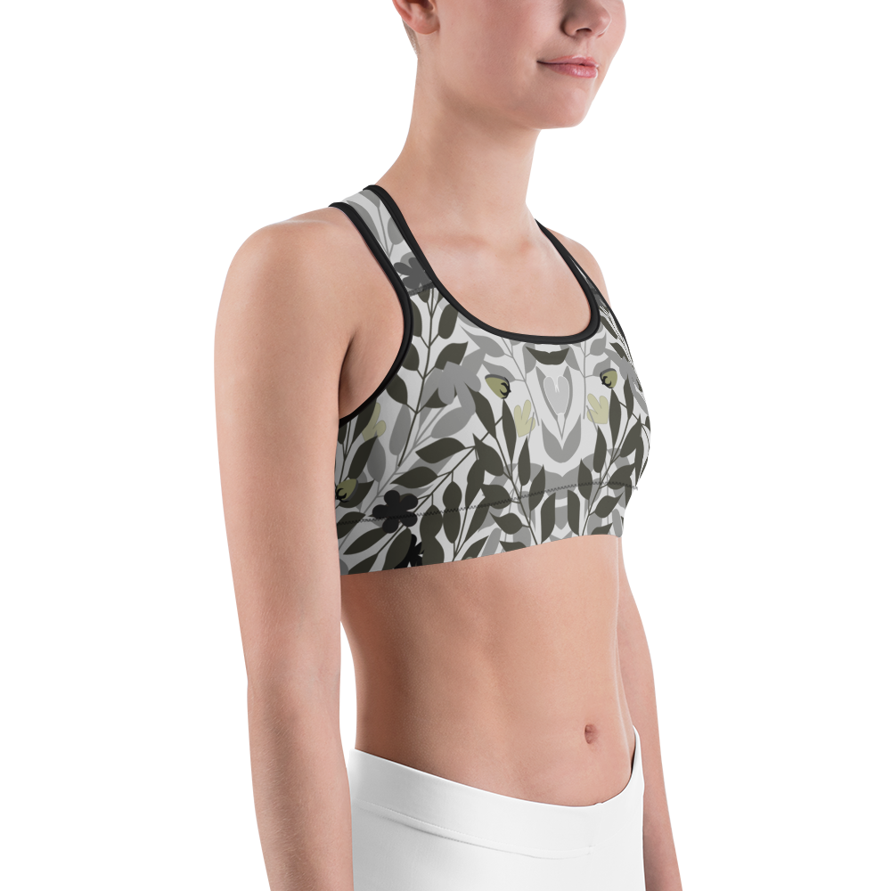Gray Flowers Sports bra - 1977 Collection