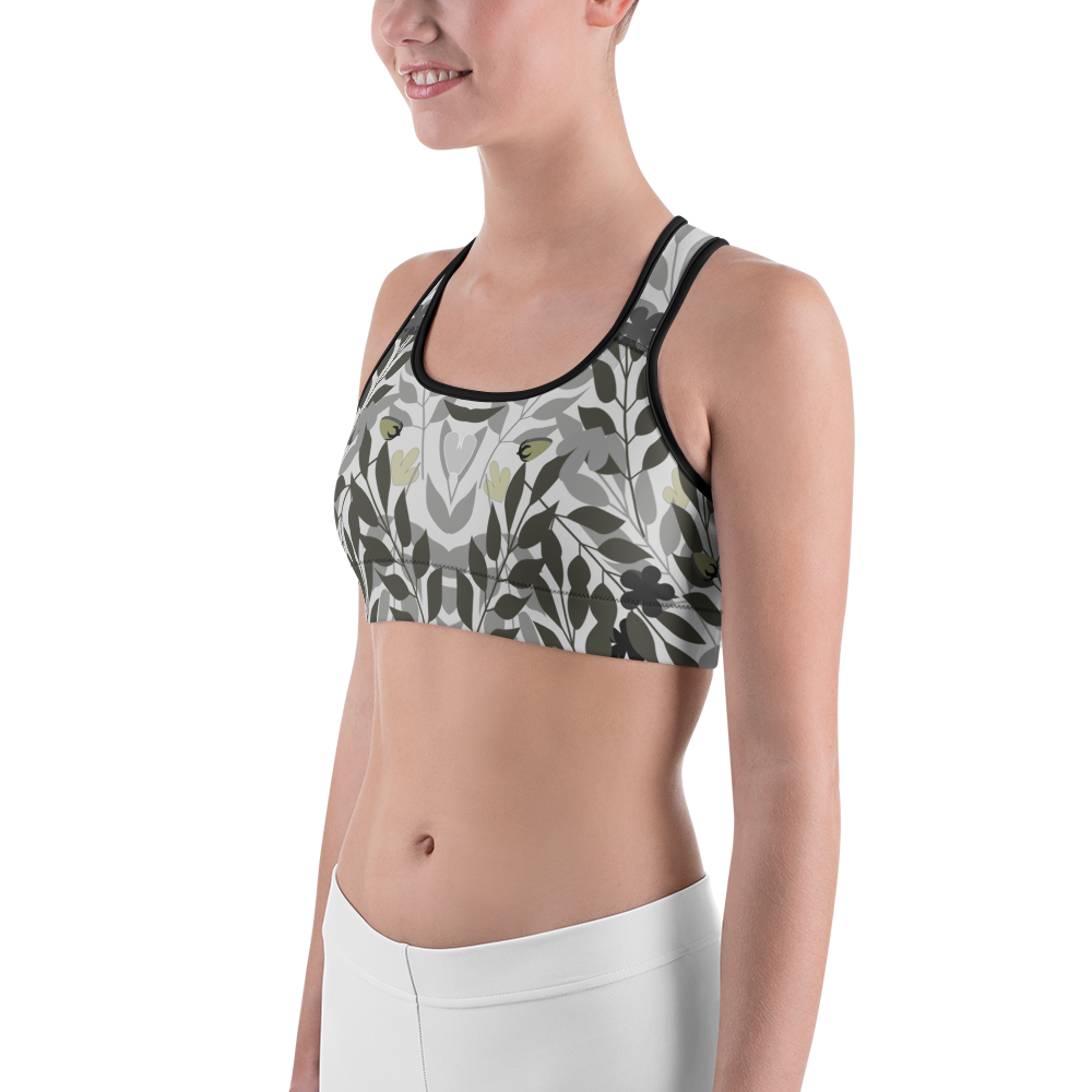 Gray Flowers Sports bra - 1977 Collection