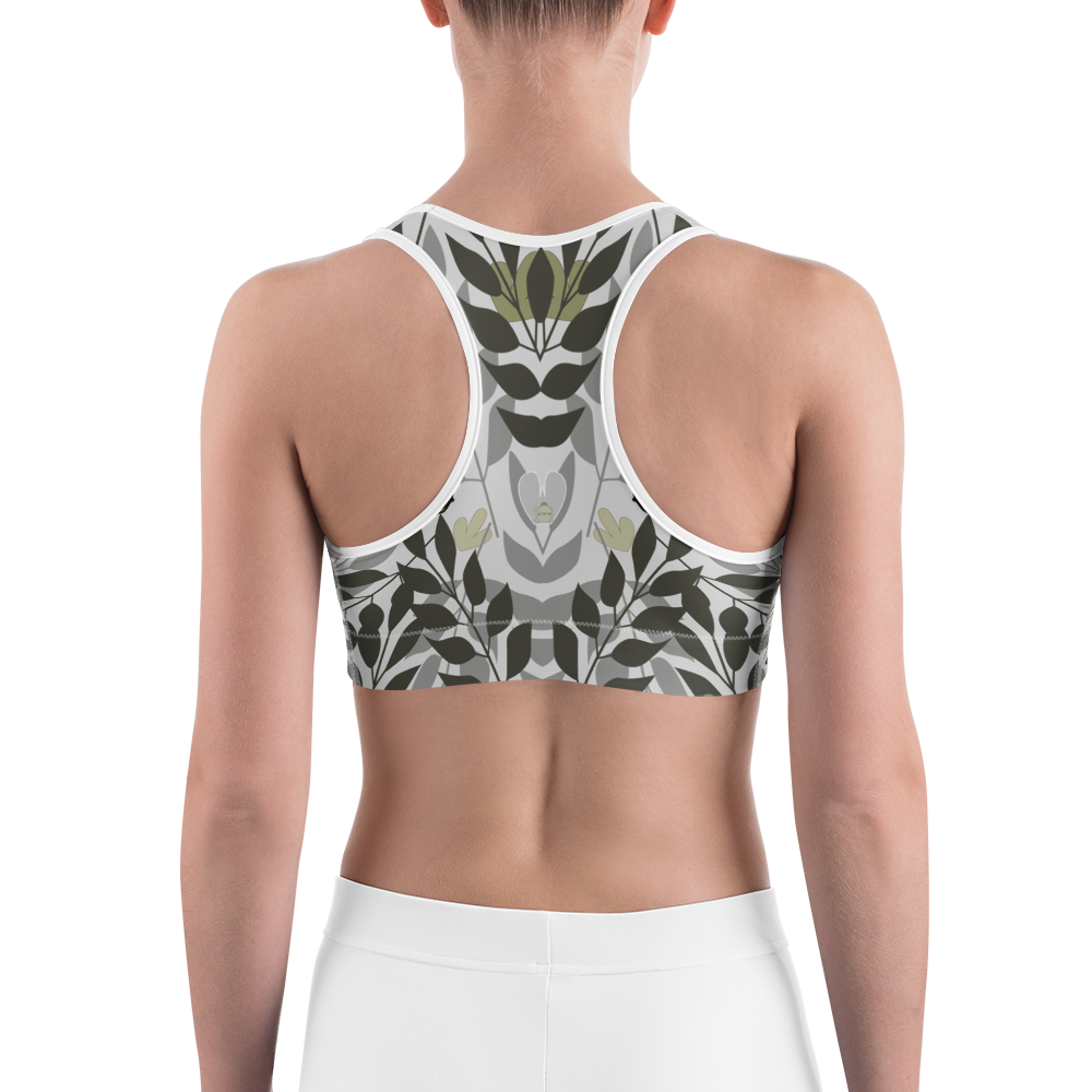 Gray Flowers Sports bra - 1977 Collection