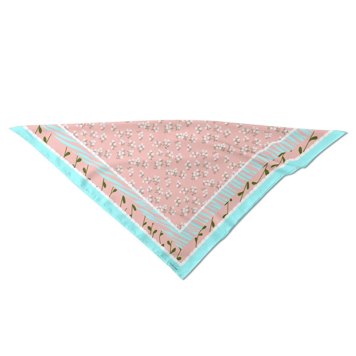 Pink and Blue Little margaritas Silk Bandana. Miami Collection