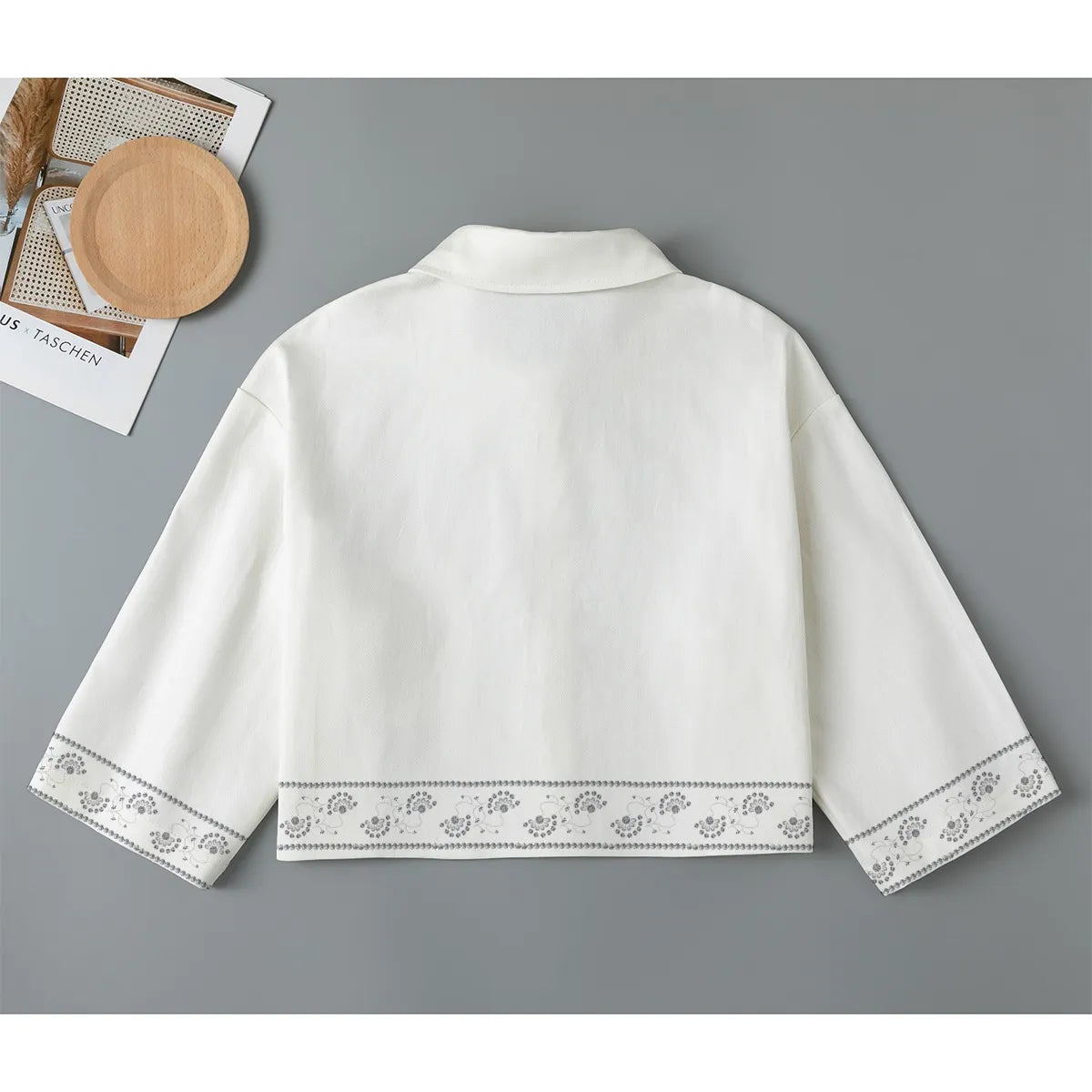 White Luminance Cropped 100% Cotton Jacket