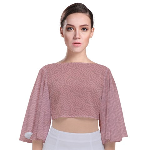 Pink tie back butterfly sleeve chiffon top. Miami Collection