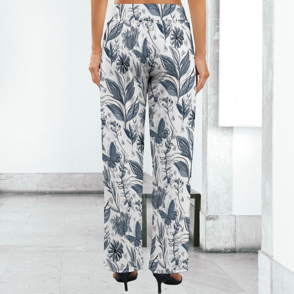 Watercolor Wide Leg Pants. Houston Collection. Design hand-painted by the Designer Maria Alejandra Echenique