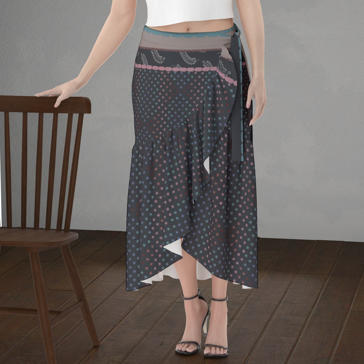 Blue and Colors Wrap Skirt Luminance