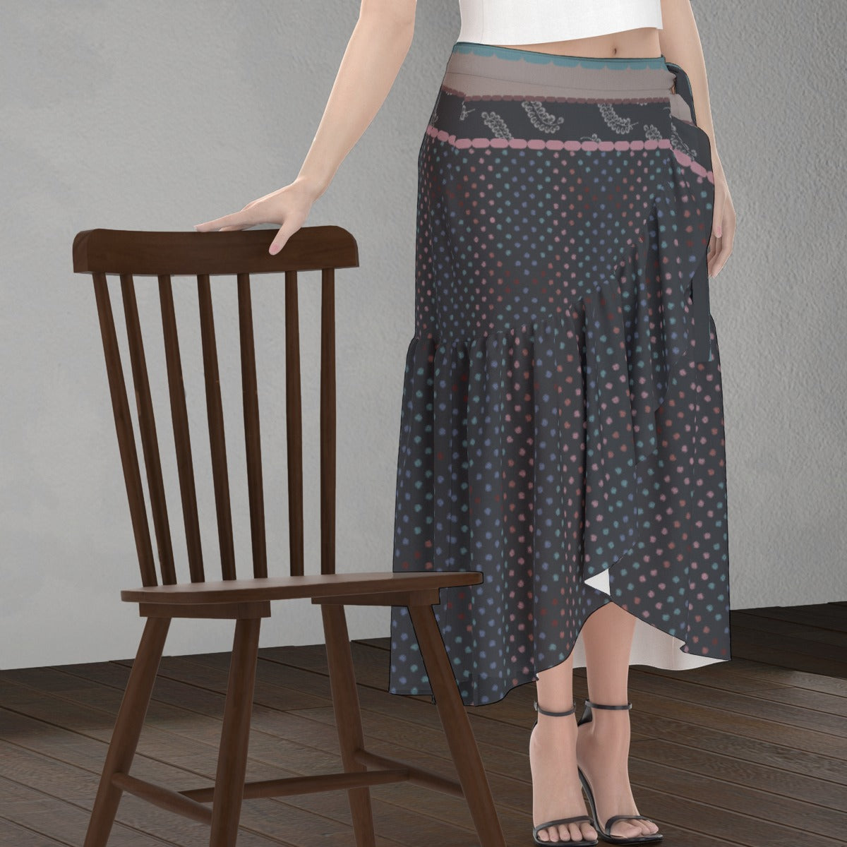 Blue and Colors Wrap Skirt Luminance