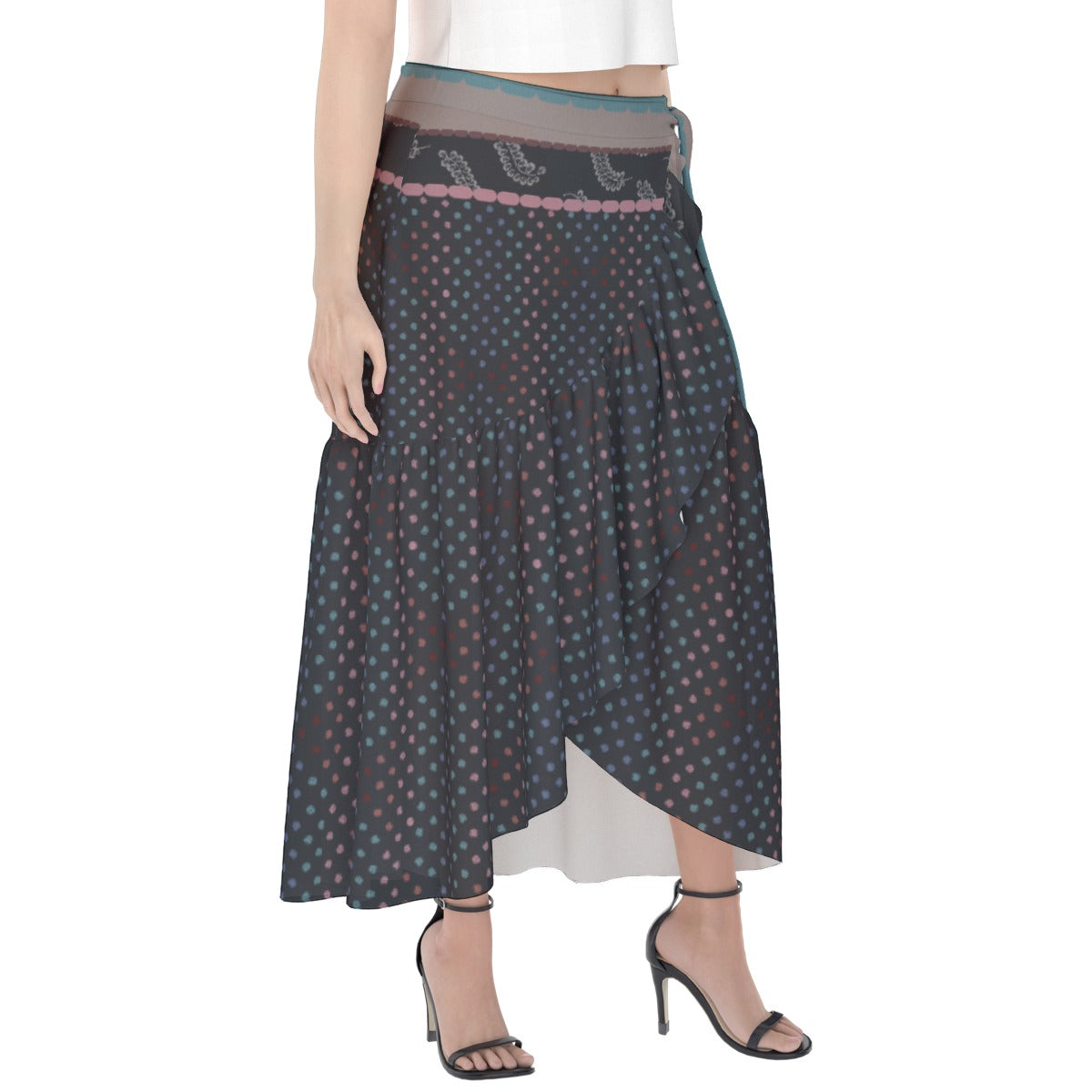 Blue and Colors Wrap Skirt Luminance