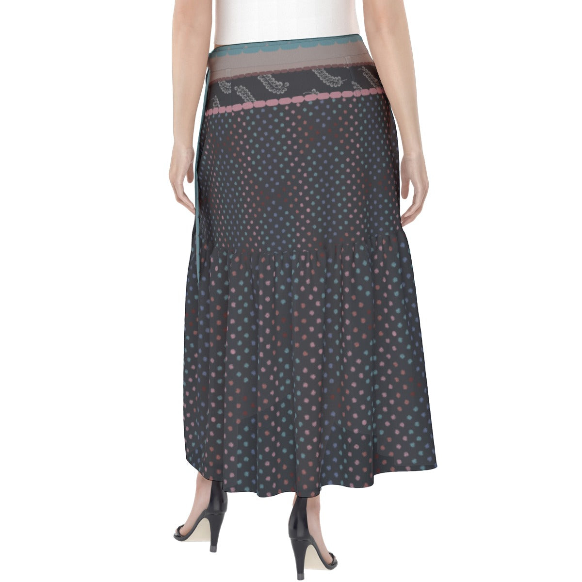 Blue and Colors Wrap Skirt Luminance