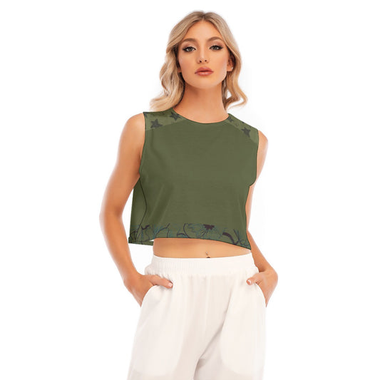 Green Olive Crop top Harmony. Miami Collection