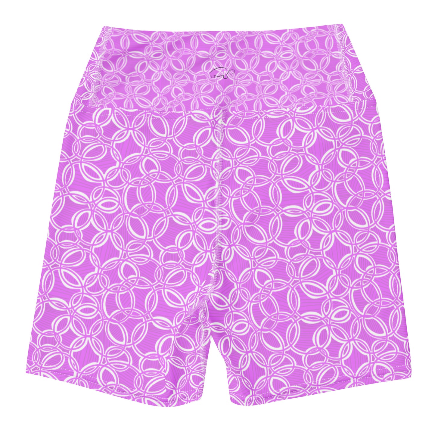 Geometric Pink Yoga Shorts. Biking shorts. Design hand-painted by the Designer Maria Alejandra Echenique