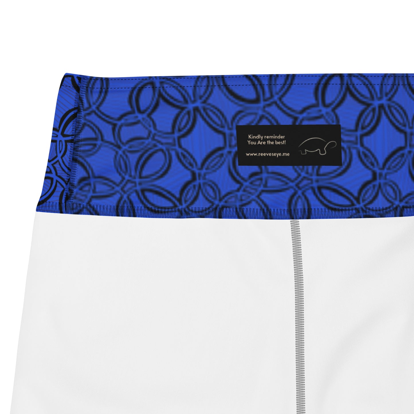 Geometric Blue/Black Yoga Shorts. Biking shorts. Design hand-painted by the Designer Maria Alejandra Echenique and digitally printed in each garment/accessory.