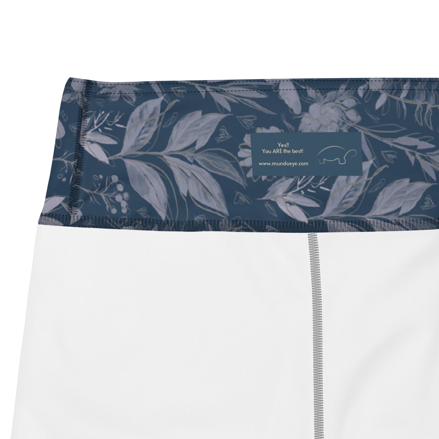 Watercolor Blue Yoga Shorts. Houston Collection. Design hand-painted by the Designer Maria Alejandra Echenique