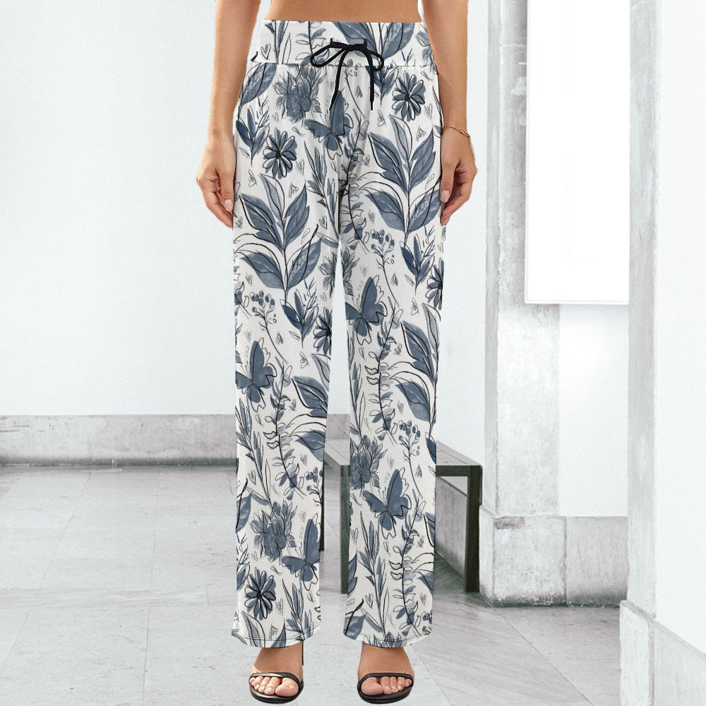 Watercolor Wide Leg Pants. Houston Collection. Design hand-painted by the Designer Maria Alejandra Echenique