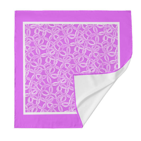 Geometric Pink Silk Scarf. Design hand-painted by the Designer Maria Alejandra Echenique