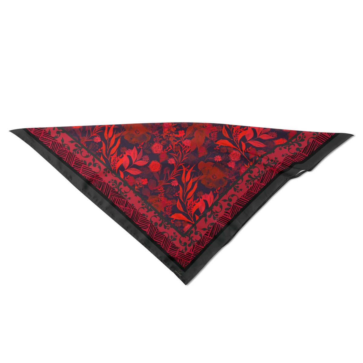 Caracas Collection Red Silk Bandana, Cover up, Pareo. Design hand-painted by the Designer Maria Alejandra Echenique