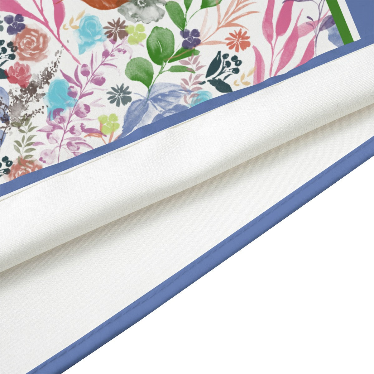 Multicolor Flowers Silk Pareo / Bandana White. Design hand-painted by the Designer Maria Alejandra Echenique