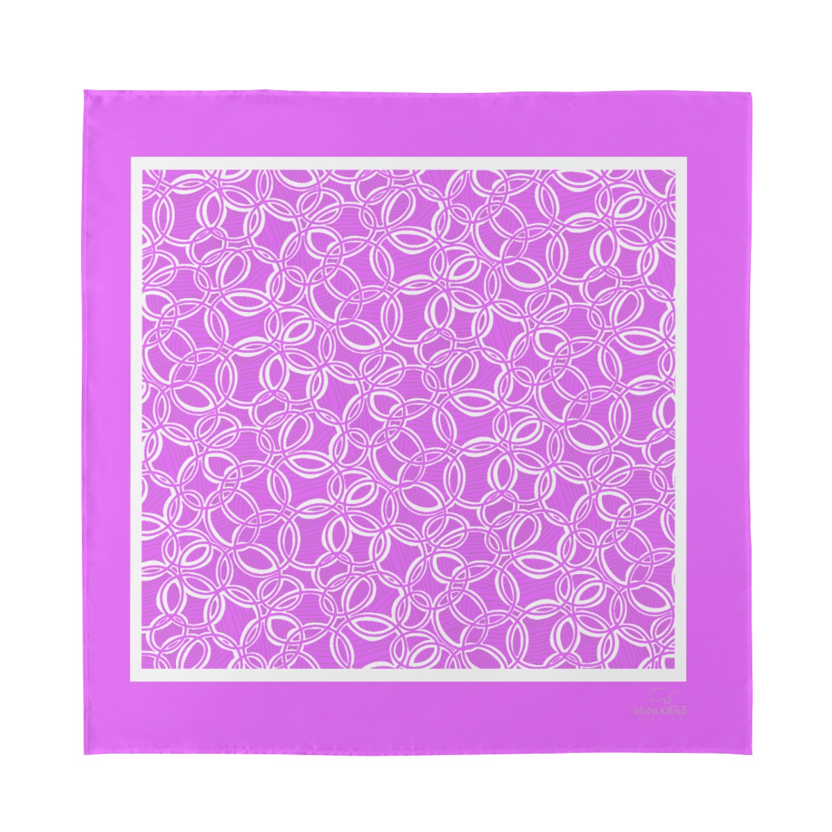 Geometric Pink Silk Scarf. Design hand-painted by the Designer Maria Alejandra Echenique