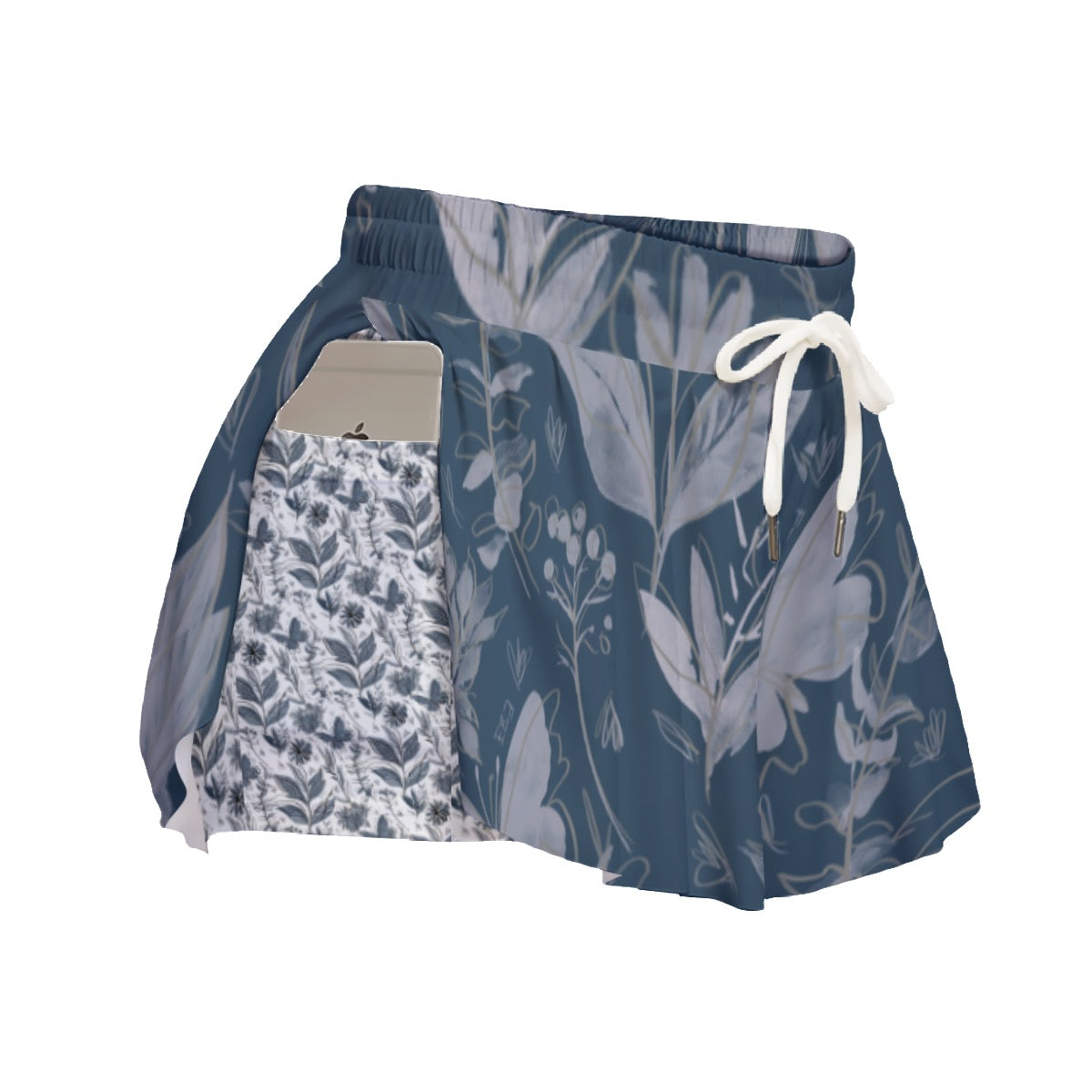 Watercolor Blue Sport Skorts With Pocket. Houston Collection. √