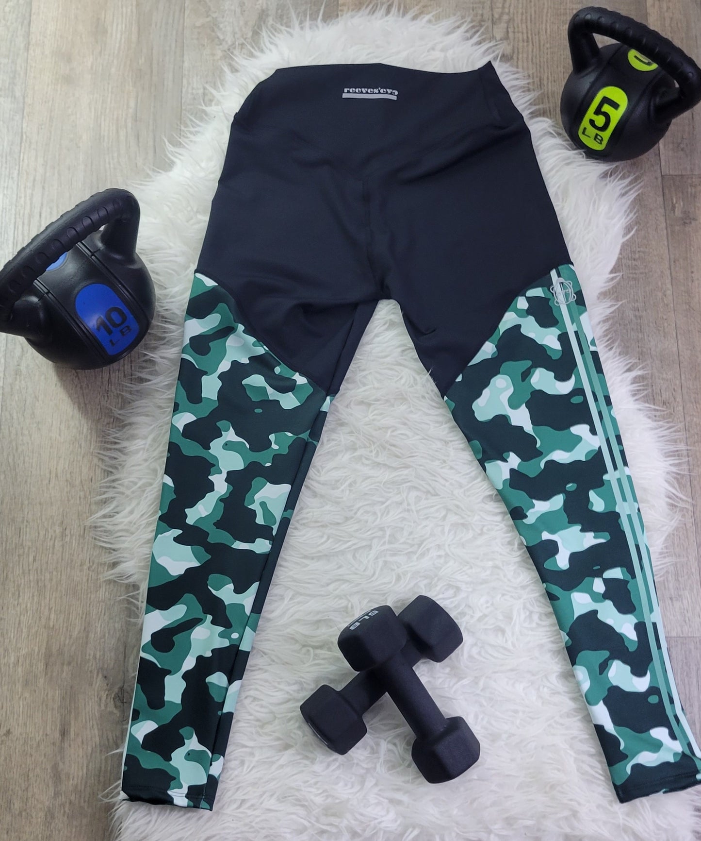 Green Camo Sports Leggings - Yoga Pants