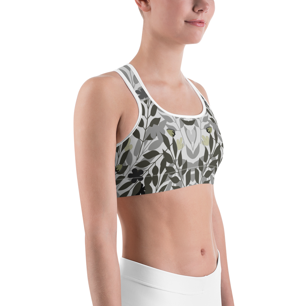 Gray Flowers Sports bra - 1977 Collection